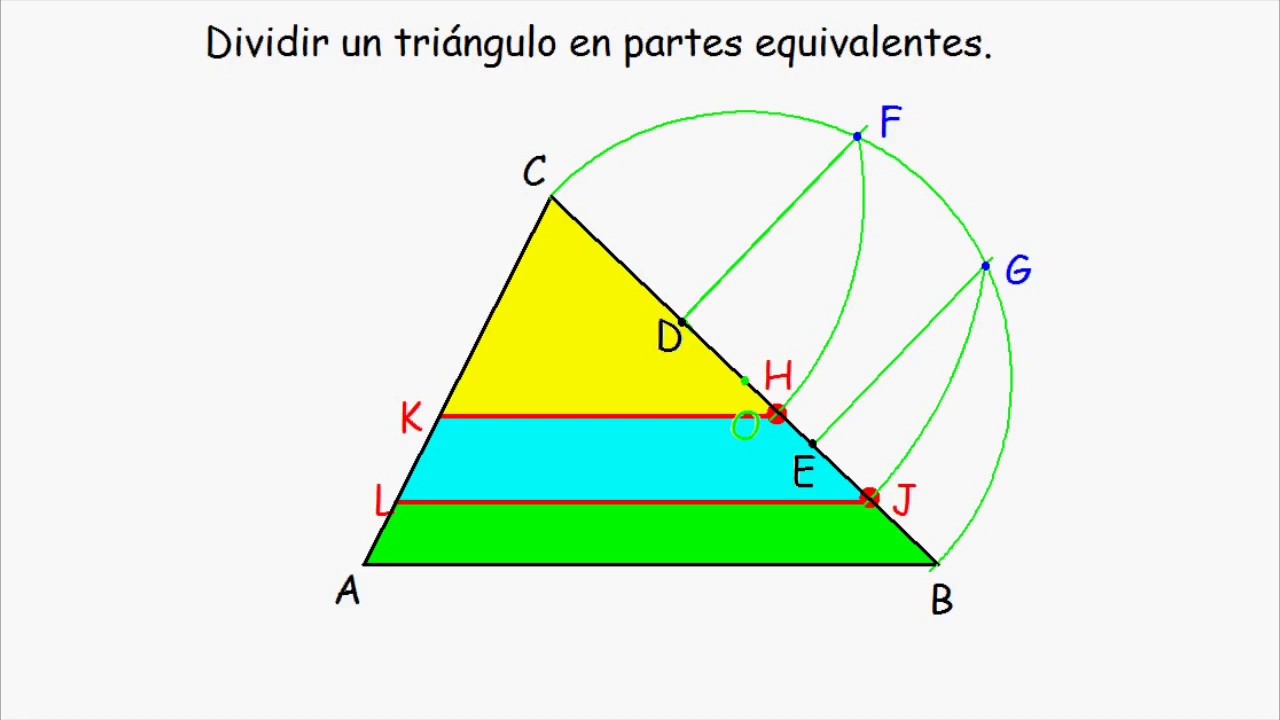 Cómo dividir un triángulo en partes equivalentes Tutorial difícil paso a paso