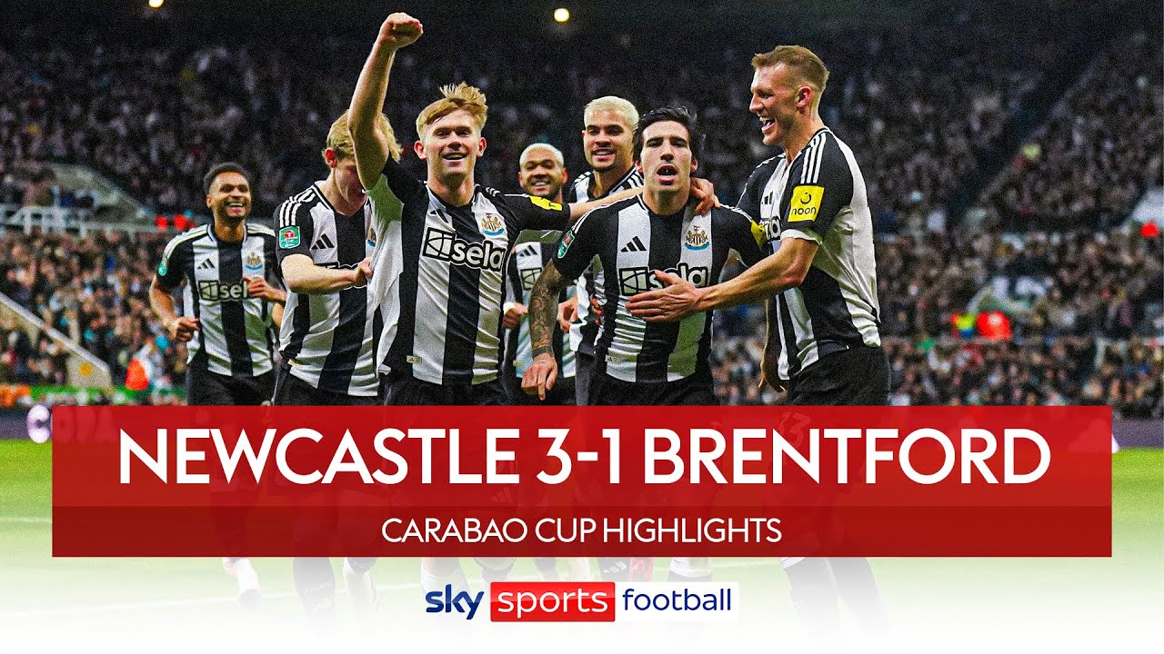 Super Sandro sends Magpies into next round 🦸‍♂️ | Newcastle 3-1 Brentford | Carabao Cup Highlights