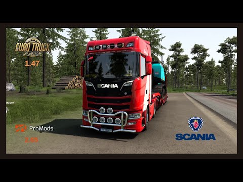 ETS2 1.47 / Pro mods 2.65.   Free head tracking, game video.