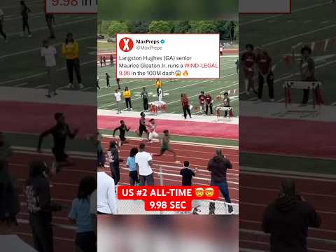 UNREAL. Maurice Gleaton Jr. runs the 2ND FASTEST time EVER by a high schooler in the 100M 😮 #shorts