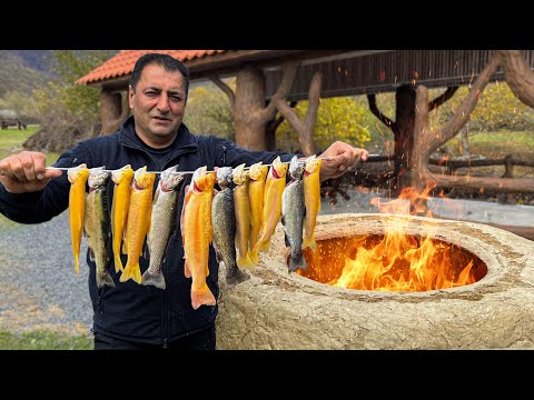 Fresh Trout Cooked in a Tandoor! Golden Crust and Tender Fish Meat