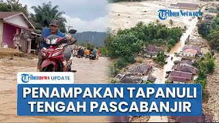 Pantauan Udara Tapanuli Tengah Pascabanjir Bandang Alami Kerusakan Parah, Potongan Kayu Berserakan