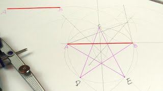 How to draw a Pentagram with a Compass knowing the side length.(Step-by-Step)