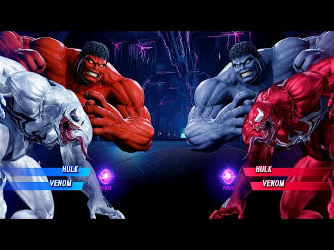 Red Hulk & Anti-Venom vs Grey Hulk & Venom (Very Hard) - Marvel vs Capcom | 4K UHD Gameplay