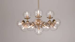 Watch A Video About the Possini Euro Cosas Warm Brass 13 Light Pendant