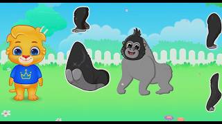 Animal Puzzles for Kids with Lukas the Lion! 🦁 Wild & Farm Animals Dance Song
