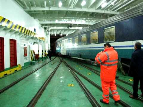 Railway ferry Messina - Villa San Giovanni with night train to Venice