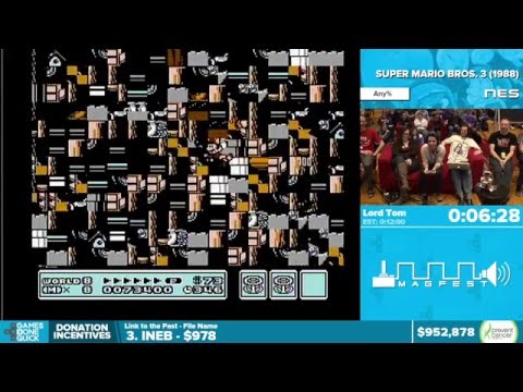 TASBot plays Super Mario Bros. 3 by Lord Tom - Awesome Games Done Quick 2016 - Part 155
