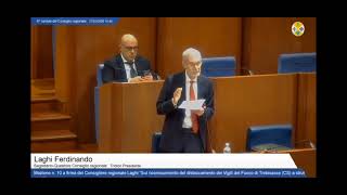 Consiglio Regionale del 27 Gennaio 2026 . Intervento sulla mia mozione sul riconoscimento del distaccamento permanente dei Vigili del Fuoco a Trebisacce. La mia mozione è stata accolta