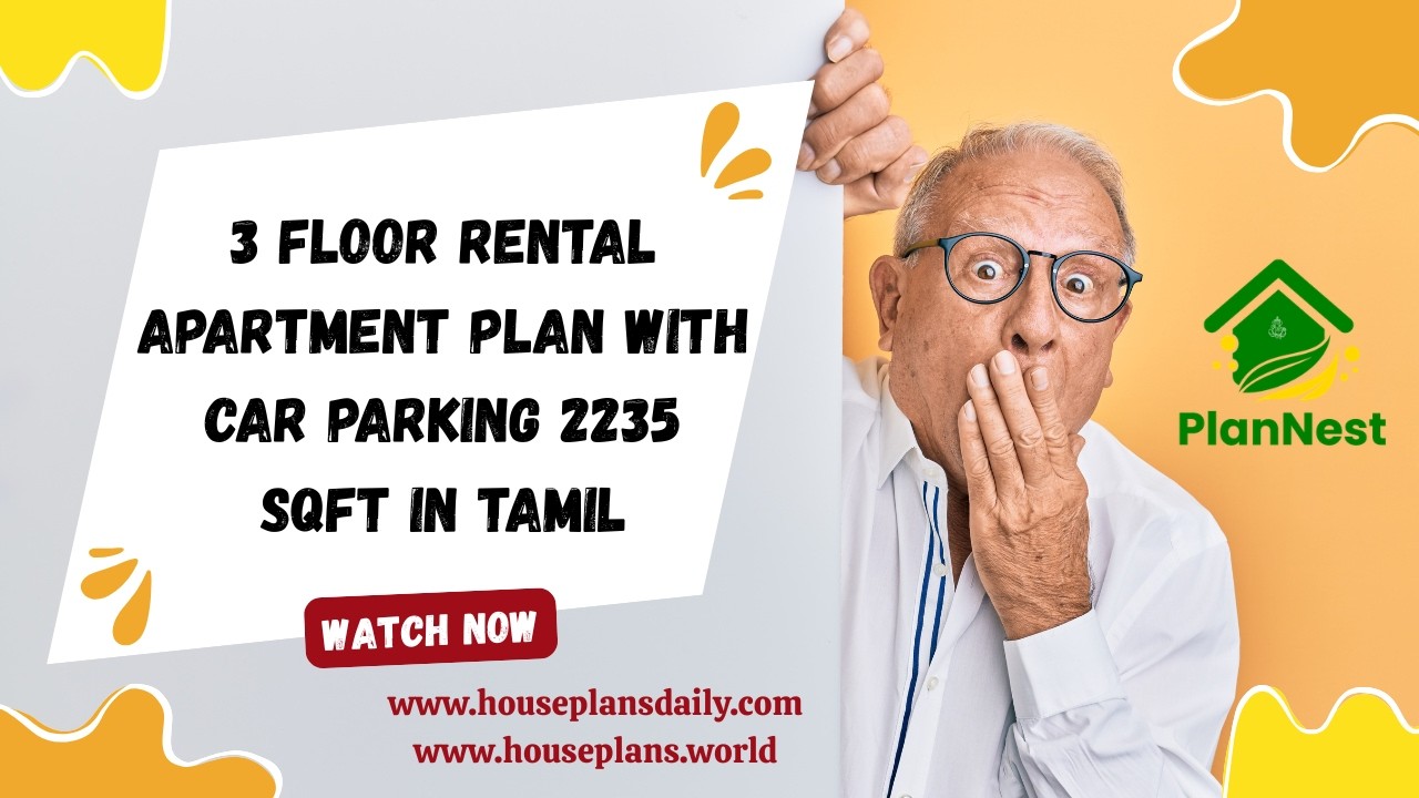 3 Floor Rental Apartment Plan with Car Parking 2235 Sqft in Tamil