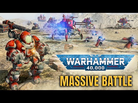 WARHAMMER 40K SUPER MASSIVE BATTLE | Adeptus Mechanicus vs Orks - Men of War: Ultimate 40K Mod (4K)
