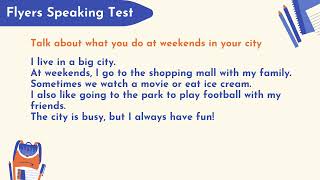 Flyers speaking test  - What you do at weekends in your city