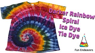 Tie Dye Patterns:  Darker Rainbow Spiral Ice Dyed T-shirt