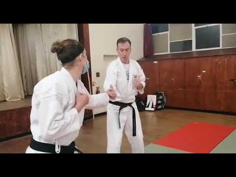 Wrist release self defence technique. Yori nuki. Shorinji kempo white to yellow belt 5th kyu.