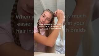 The EASIEST french braid hack! 😍😳 - #shorts