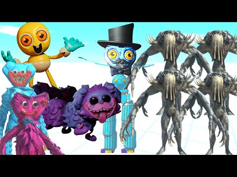 POPPY PLAYTIME CHARACTERS VS 4X SCOURGE - ANIMAL REVOLT BATTLE SIMULATOR