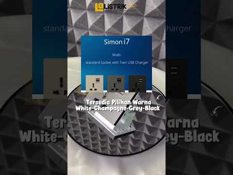 SIMON i7 STOP KONTAK MULTI-STANDARD DENGAN PENGISI DAYA USB KEMBAR ABU-ABU
