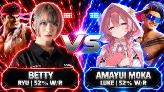 SF6 ▰ BETTY(Ryu) + RYUKICHI vs AMAYUI MOKA (Luke) ▰ FULL GAMEPLAY ▰ ストリートファイター6