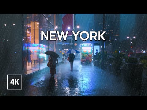8 Hours of RAIN WALKs in NEW YORK CITY