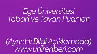 Ege Üniversitesi Taban ve Tavan Puanları 2018