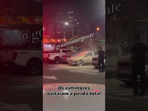 Clientes evitam tragédia após picape pegar fogo em hipermercado de Goiânia