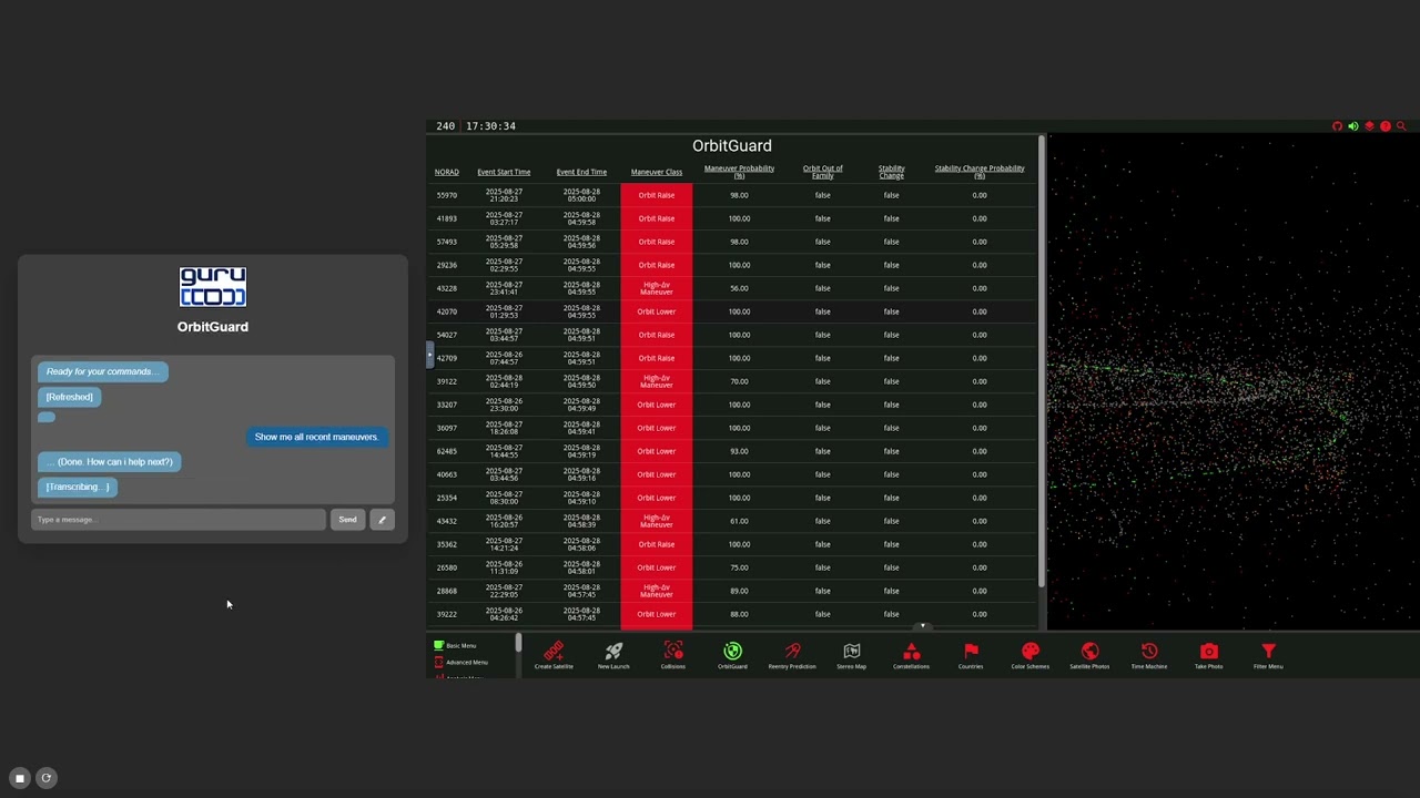 OrbitGuard Intro and Maneuver Demo with KeepTrack, Sept 2025