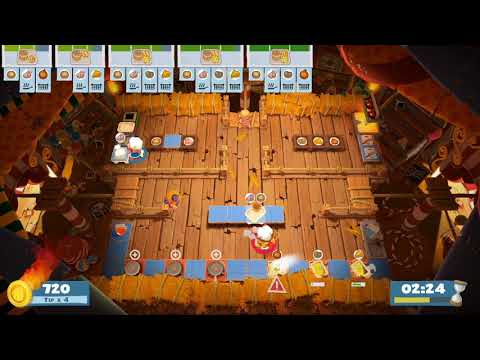Overcooked 2 - CARNIVAL OF CHAOS DLC - Level 1-3 | 2 Player COOP 4 STAR