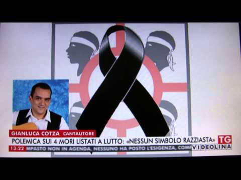 Quintomoro - logo lutto per alluvione Sardegna  - TG Videolina 23 nov 2013