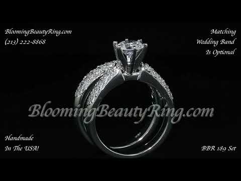 BBR 189-Set Micopave Diamond Engagement Rings Handmade In The USA