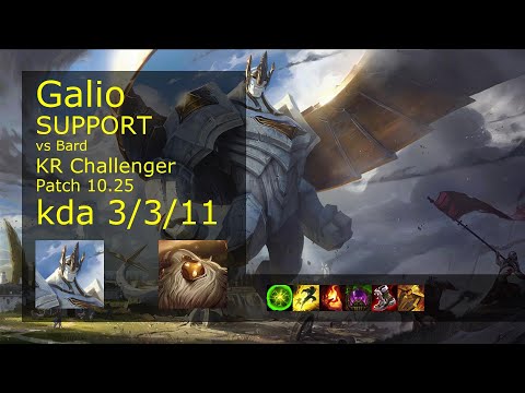 Galio Support & Kai'Sa vs Bard & Miss Fortune - KR Challenger 3/3/11 Patch 10.25 // [롤] 갈리오 vs 바드 서폿