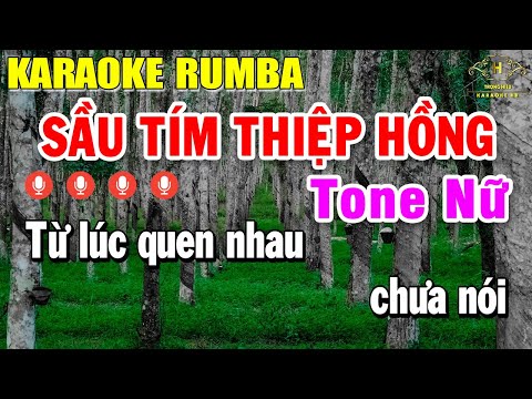 Sầu Tím Thiệp Hồng Karaoke Tone Nữ ( Am ) Nhạc Sống Rumba 2024 | Trọng Hiếu