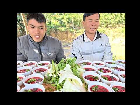 Cuộc thi ăn 40 bát tiết canh giữa ông hặc và chú Quang ll thánh ăn sơn la 