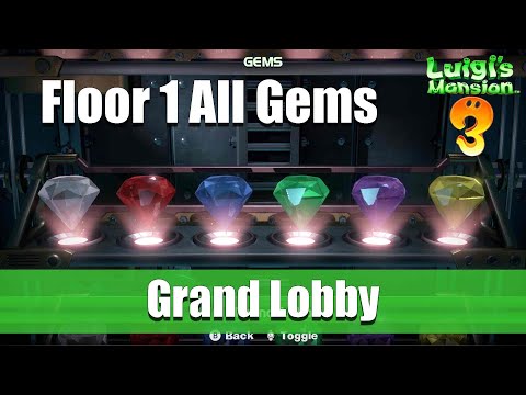 Luigi's Mansion 3 | Floor 1 All Gems Location (Grand Lobby)