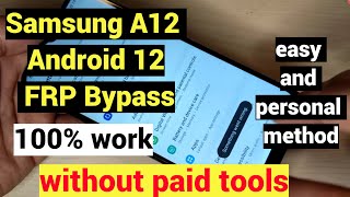 Samsung A12 Android 12 FRP Bypass (Something Went Wrong) Without Tool | A127F Google Lock Bypass