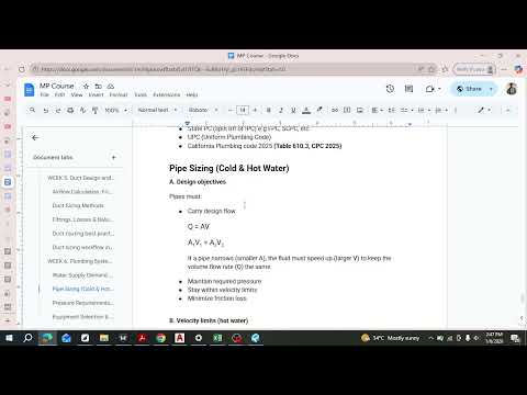 Class 9 Plumbing Water Supply Design Notes & Coffee Shop Design