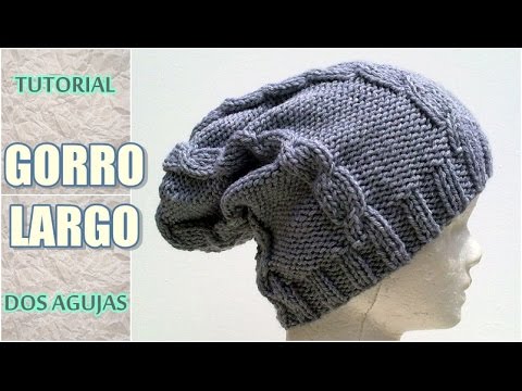 DIY cómo tejer gorro largo o caído, paso a paso