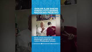 Momen Ganjar Prabowo Ajak Makan Pendukung Prabowo-Gibran, Tak Masalah Disambut Spanduk Paslon 02