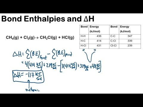 Bond Enthalpies (Bond Energies) to Calculate Enthalpy Change - Thermodynamics