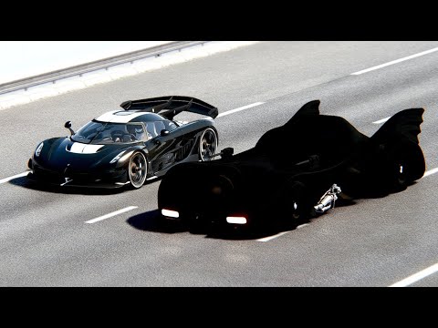 Batmobile 1989 vs Koenigsegg Jesko at Drag Race 20 KM