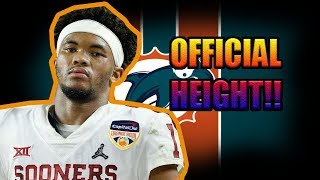 KYLER MURRAY OFFICIAL HEIGHT AND WEIGHT! NO MORE LIES  @1KFLeXin | Dolphins fan