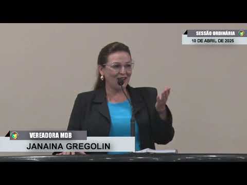 CMBTE - USO DE TRIBUNA PELA VEREADORA JANAINA GREGOLIN - MDB