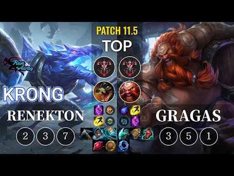 RNW KronG Renekton vs Gragas Top - KR Patch 11.5