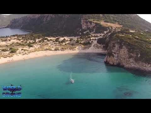 Voidokilia Beach Place of Particular Natural Beauty Aerial Drone Aerial Video Greece1