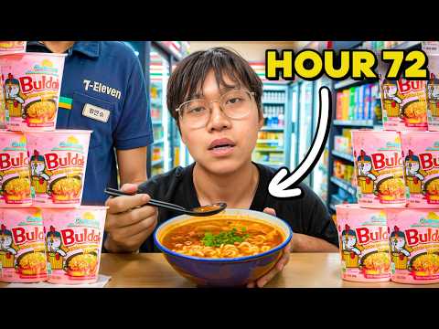 I Ate ONLY Korean Convenience Store Food For 100 Hours
