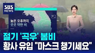 [날씨] 절기 '곡우' 봄비..황사 유입 마스크 챙기세요 / SBS