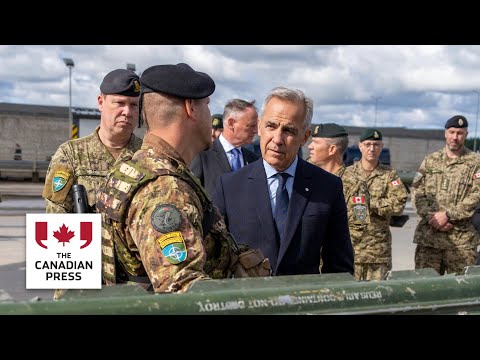 Mark Carney visits troops at Ādaži Military Base in Latvia