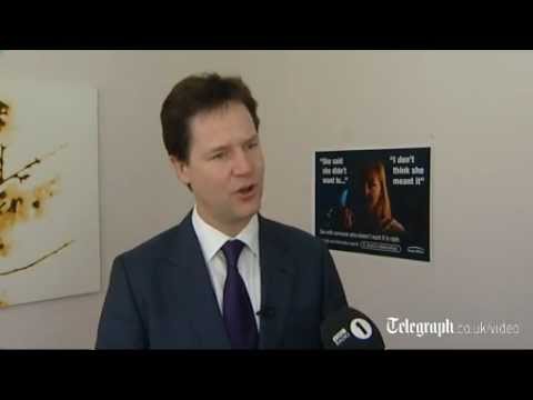 Nick Clegg challenges teenagers to think again about rape