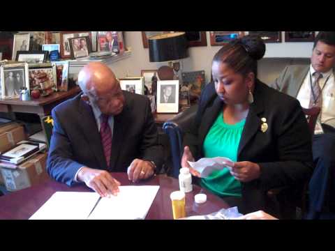 Rep. John Lewis meets with constituent Dawn Smith who was denied healthcare