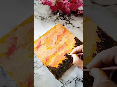 easy canvas painting for beginners #youtube #art #shortvideo #painting #shorts #youtubeshorts