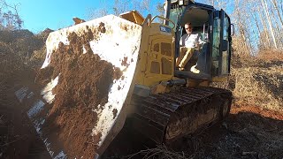 HOW STEEP IS TOO STEEP? CAT D5 DOZER PUSHING TO ITS LIMITS, CLEARING A UTILITY EASEMENT…